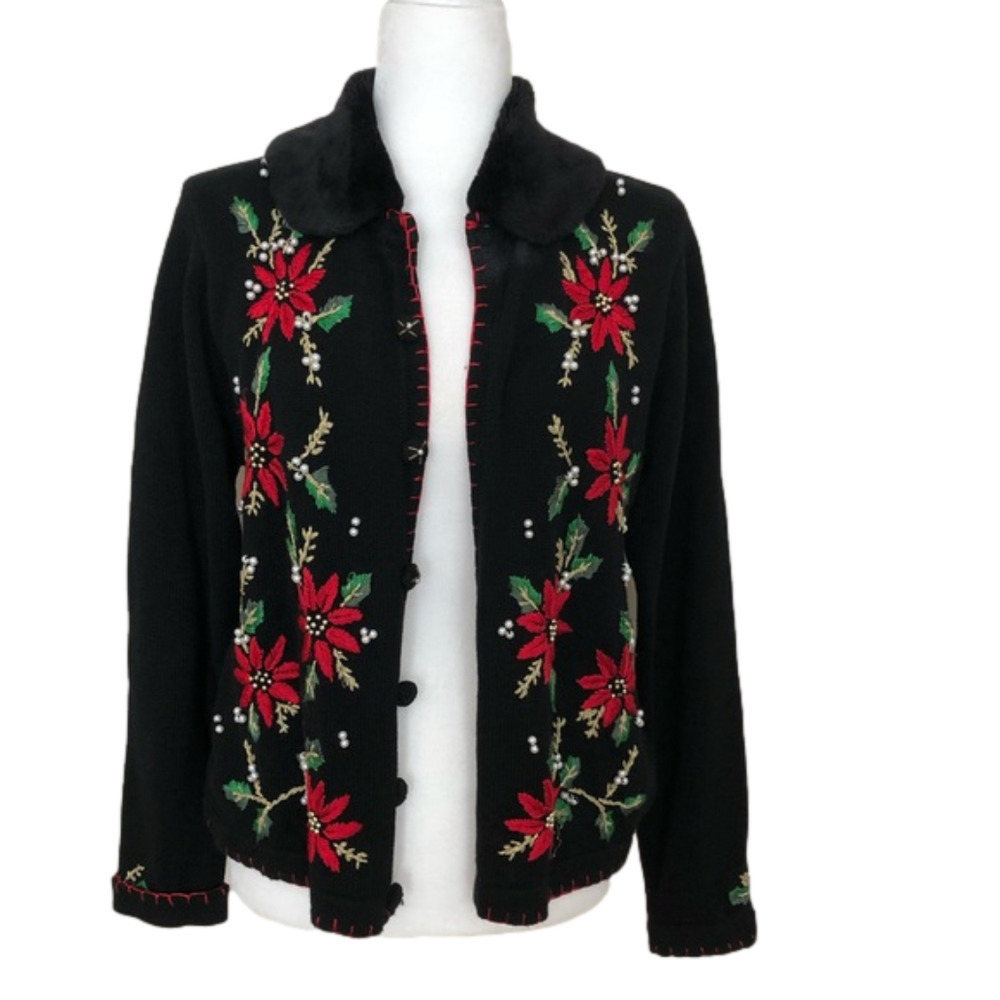 Victoria Jones Embellished Christmas Sweater